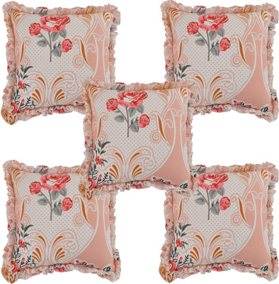 Akhandloom Cotton Cushions Cover(40 cm*40 cm, Pack of 5, Peach)