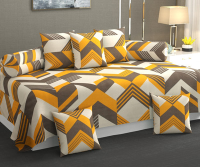 Casa Confort Cotton Abstract Diwan Set(Multicolor)