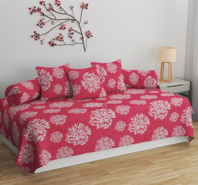 STEDO Cotton Floral Diwan Set(Pink)