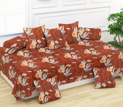 KURRY HOME FURNISHING Polycotton Abstract Diwan Set(Multicolor)