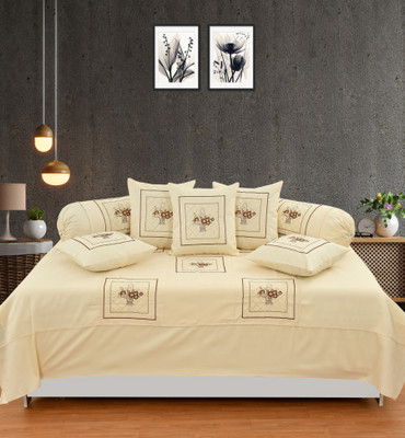 Morya Homes Polycotton Embroidered Diwan Set(Multicolor)