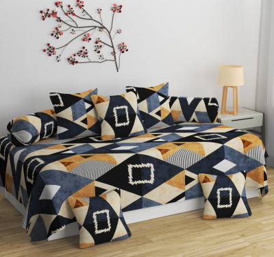 hargunz Polycotton Abstract Diwan Set(Multicolor)