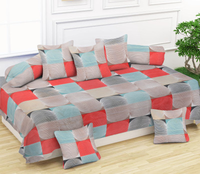 KURRY HOME FURNISHING Polycotton Abstract Diwan Set(Multicolor)