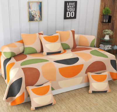 Hetvik home decor Polycotton Abstract Diwan Set(Multicolor)