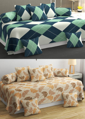 Ralish Cotton Abstract Diwan Set(Multicolor)