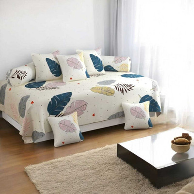 Flipkart SmartBuy Polycotton Abstract Diwan Set(Beige)