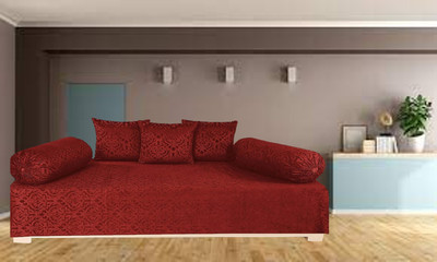 Home Stylish Velvet Damask Diwan Set(Maroon)