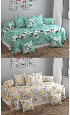 XMBUG Polycotton Floral Diwan Set(Multicolor)