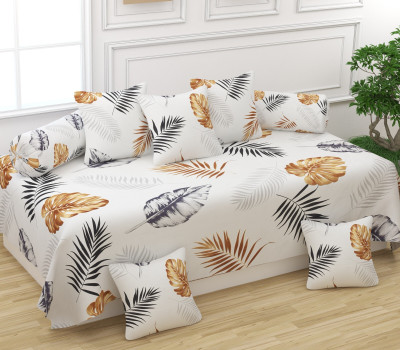 CHHILAKIYA Polycotton Abstract Diwan Set(White)