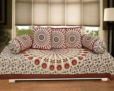 INDHOME LIFE Cotton Abstract Diwan Set(Multicolor)