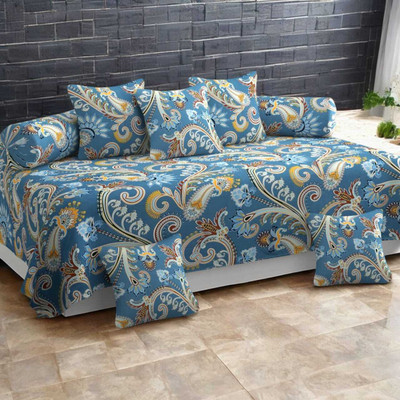 Flipkart SmartBuy Polycotton Paisley Diwan Set(Blue)