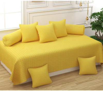 Vasundhara Traders Polycotton Floral Diwan Set(Yellow)