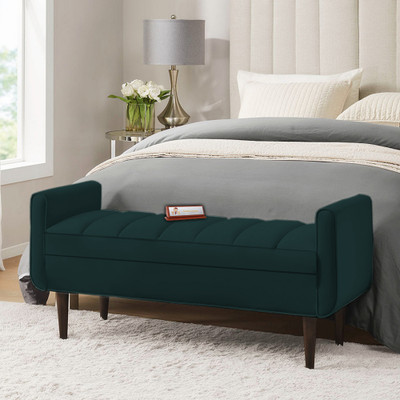 TFS Luxury Bench 2 Seater Settee with Storage Box For Living Room/Bedroom/Office Solid Wood Settee(Finish Color -Dark Teal, DIY(Do-It-Yourself))