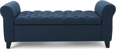 Decorhand Upholstered Flip top Storage Bench Fabric Lounger(Finish Color - Blue)
