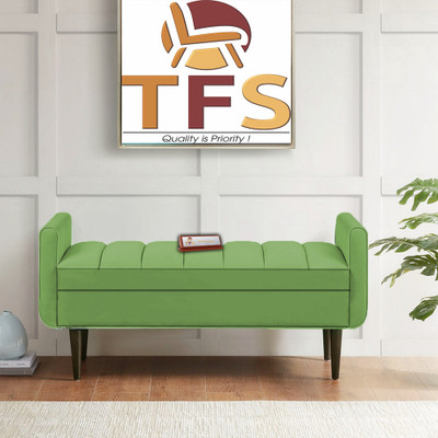 TFS Luxury Channel Tufted Curved Design 2 Setter Sofa/Bench With Box For Home Solid Wood Settee(Finish Color -Pista, DIY(Do-It-Yourself))
