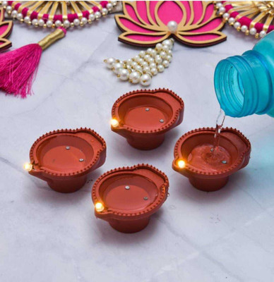 LetzShoppe Plastic (Pack of 6) Table Diya(Height: 10 inch)