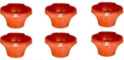 7Eleven Enterprise Plastic (Pack of 6) Table Diya Set(Height: 2 inch)