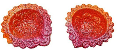 RUMKEEZ Clay Diya 001 Earthenware (Pack of 2) Table Diya Set(Height: 1 inch)