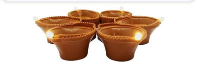 Raga Plus LED Water Sensor Eco Friendly Diya Bronze (Pack of 24) Table Diya Set(Height: 1 inch)