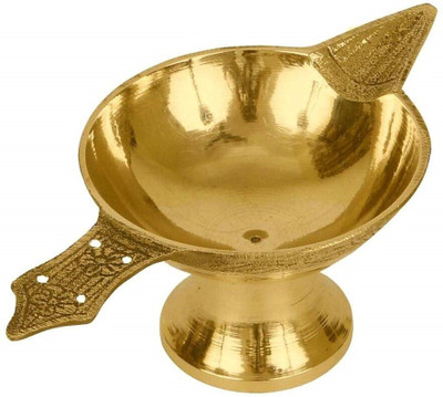 SBBCO Pure Brass ( 2 No ) Akhand Laxmi Deepak Pital Diya /Deepak for Arti Brass Table Diya(Height: 1.18 inch)