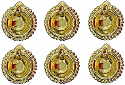 Neo Classic NEO CLASSIC® Brass Diya Set for Diwali & Puja , Oil Lamp Brass (Pack of 24) Table Diya Set(Height: 0.5 inch)