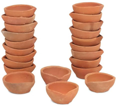 Sgt Handmade Mitti Diya&Deepak/Earthen Clay Diya Terracotta (Pack of 51) Table Diya Set(Height: 1 inch)