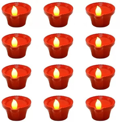 HYPERBEBS Plastic (Pack of 12) Table Diya Set(Height: 7 inch)