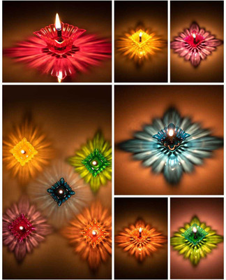 Three Secondz Plastic (Pack of 12) Table Diya Set(Height: 1 inch)