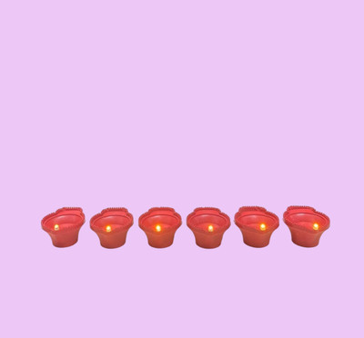 SUVIKSHA Water sensor diya | Plastic Light Diya | Led Diya Pack of 6 Plastic (Pack of 6) Table Diya Set(Height: 1.5 inch)