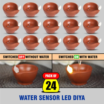 SLYKA Plastic (Pack of 24) Table Diya Set(Height: 2 inch)