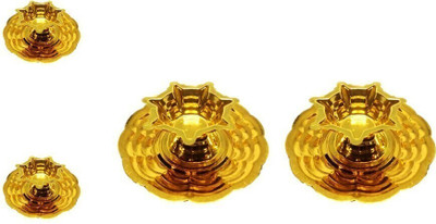 w3rocks Brass (Pack of 4) Table Diya Set(Height: 1 inch)