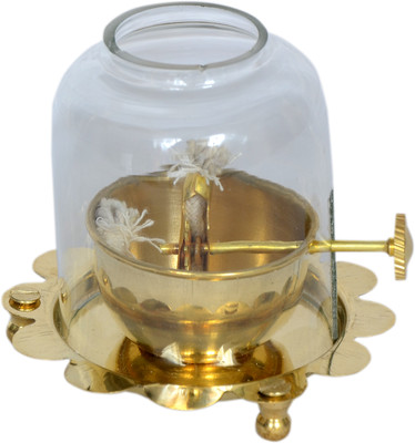 johri impex Akhand jyot Brass Table Diya(Height: 3.5 inch)