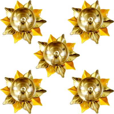 WHD Brass, Iron (Pack of 5) Table Diya Set(Height: 1.5 inch)