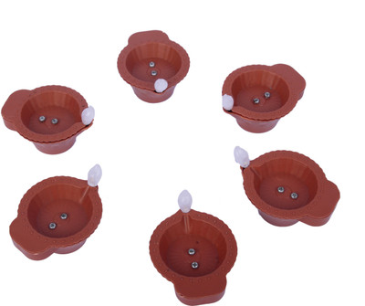 Raga Plus JYOTI DIYA 2.2 Plastic (Pack of 18) Table Diya Set(Height: 1.5 inch)