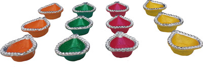 gitfforyou Terracotta (Pack of 10) Table Diya Set(Height: 3 inch)