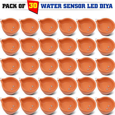 SLYKA Water Sensor Reusable Led Diya's for Home Festivals Decoration Diwali Light Plastic (Pack of 30) Table Diya Set(Height: 2 inch)