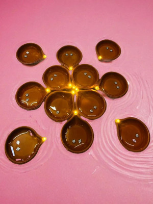 3BAAN Plastic (Pack of 12) Table Diya Set(Height: 4 inch)