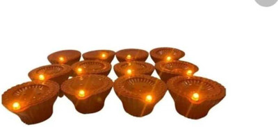 Raga Plus LED Water Sensor Eco Friendly Diya Bronze (Pack of 30) Table Diya Set(Height: 1 inch)