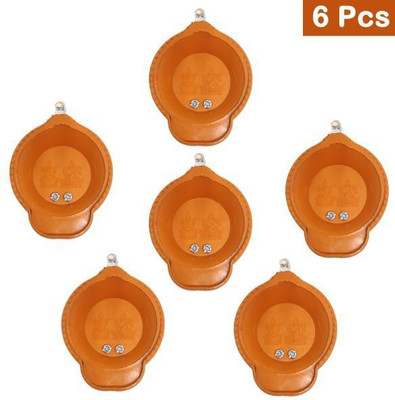Naming F 11 Plastic (Pack of 6) Table Diya Set(Height: 2 inch)