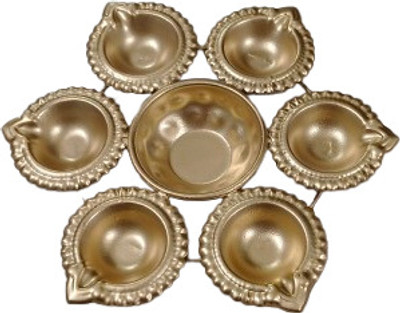 Neerun Neerun Diya Urli Iron Table Diya Set(Height: 1 inch)