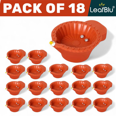 LeafBlu Water Sensor Reusable Led Diyas for Home Decor,Festivals Decoration Diwali Light Plastic (Pack of 18) Table Diya(Height: 1.5 inch)