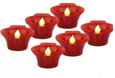THUNDER Water Sensor Led Diyas Candle with Water Sensing Technology, Led Diya Plastic Plastic (Pack of 6) Table Diya Set(Height: 2 inch)