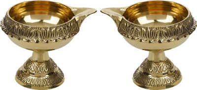 SBBCO Brass (Pack of 2) Table Diya(Height: 3.5 inch)