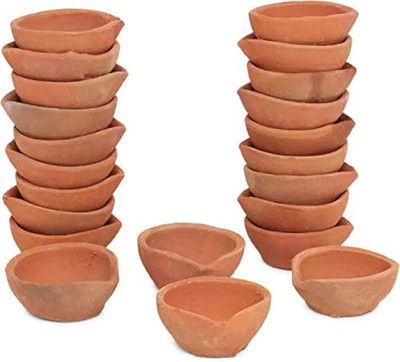 Bajrang stores Pottery (Pack of 36) Table Diya(Height: 1 inch)