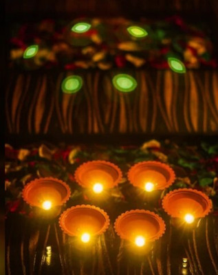 CraftDisplay TRADITIONAL Plastic (Pack of 6) Table Diya Set(Height: 1 inch)