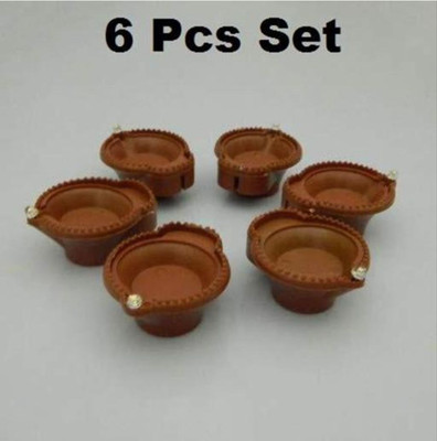 SUVIKSHA Plastic Water Sensor LED Diyas with Water sensing technology Plastic (Pack of 6) Table Diya Set(Height: 1.5 inch)