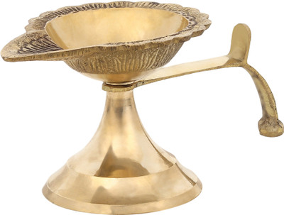 DOKCHAN Brass Table Diya(Height: 2.5 inch)