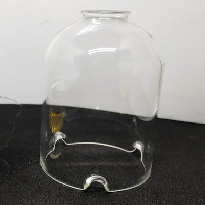 Diyas and More Diya Glass Cover Only - Borosilicate Oil Lamp Glass without diya Borosilicate Glass Table Diya(Height: 4 inch)