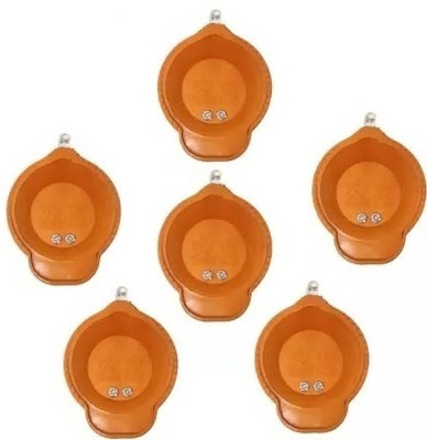 NKKL Traditional LED Water Diya Sensor ,Temple ,Office ,Home ,Diwali Decoration 97 Plastic (Pack of 6) Table Diya Set(Height: 3 inch)