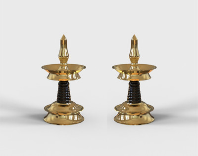 ASDesignImpex Brass (Pack of 2) Table Diya(Height: 4 inch)